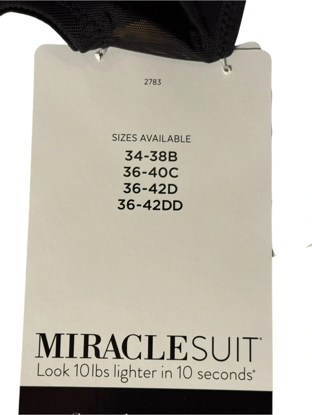 MiracleSuit Extra Firm Sexy Sheer Shaping Bodybriefer Sz 38B Black NWT